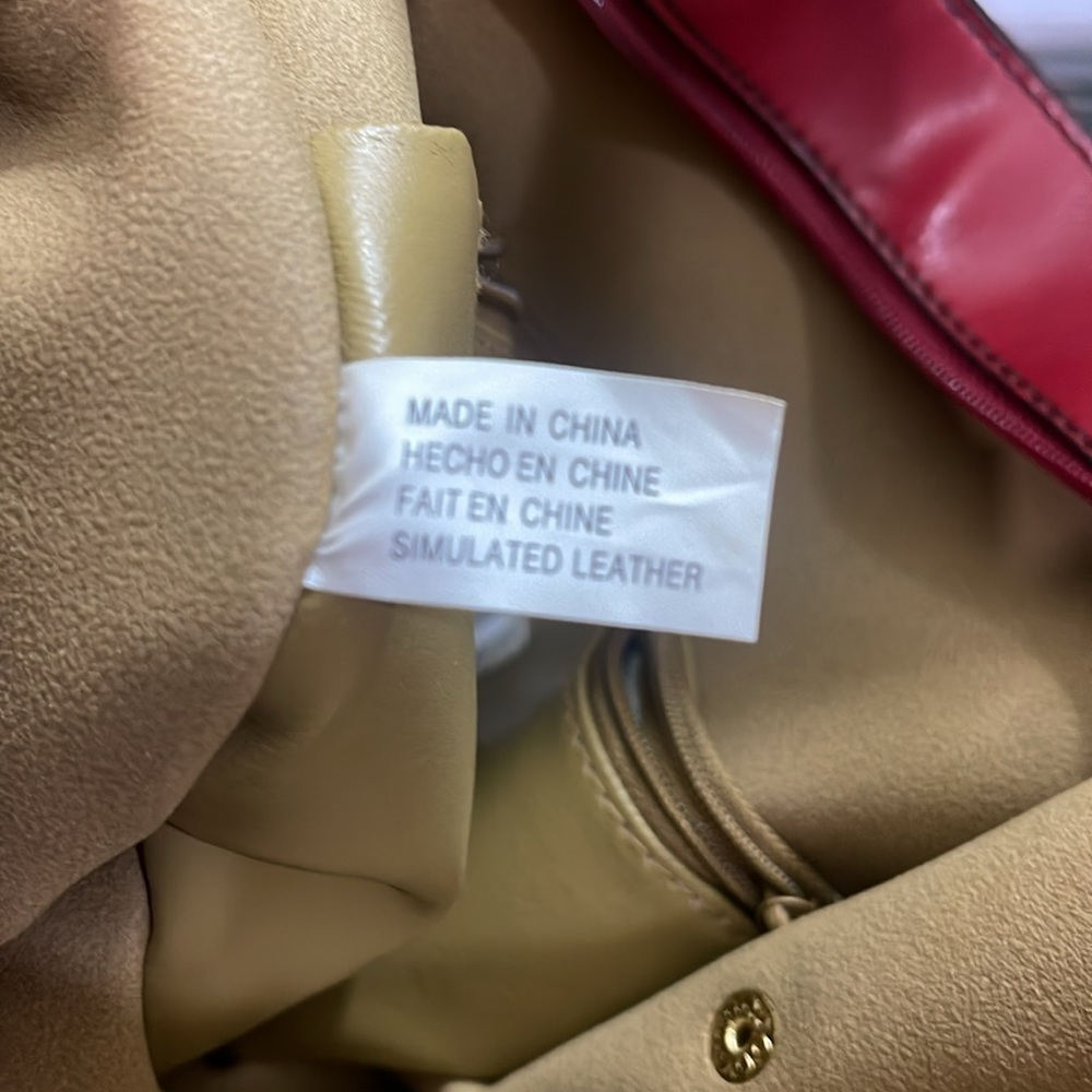 Emilie M Simulated Leather Maroon/Burgundy Handbag - Picture 6 of 14